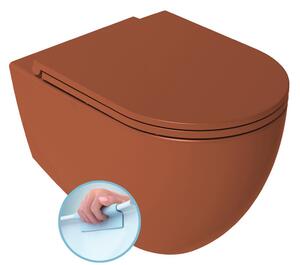 Isvea Isvea, INFINITY závěsná WC mísa, Rimless, 36,5x53cm, terracotta, 10NF02005-2U