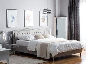 Šedá čalouněná postel Chesterfield 180x200 cm METZ
