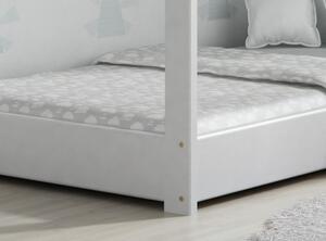 Dětská postel Domek 80x160 cm D1 + rošt ZDARMA - bílá