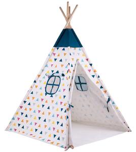 Bigjigs Toys Týpí pestrobarevné (Rozměry: 120x172,7x120 cm Věk: 1,5+ Materiál: látka, 100% FSC dřevo)