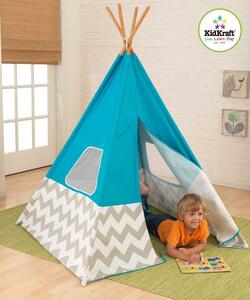 KidKraft Týpí modré (Rozměr: 176x109 cm Věk: 3+ Materiál: dřevo, látka)