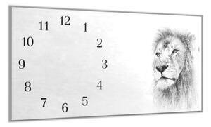 Nástěnné hodiny 30x60cm lví tvář - plexi
