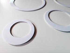3D dekorace na zeď kruhy bílé 5ks 5 až 15 cm