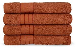 Froté bavlněné ručníky v cihlové barvě v sadě 4 ks 50x100 cm – Good Morning
