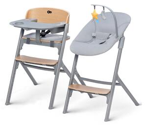 KINDERKRAFT SELECT- Dětská jídelní židle 3v1 LIVY Premium dub + lehátko CALMEE