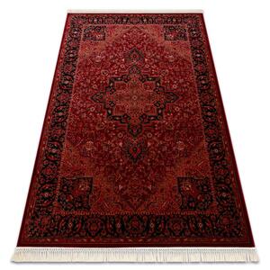 Koberec ORIENT Y307 s třásněmi, rám / ornament / klasický, bordó / černý