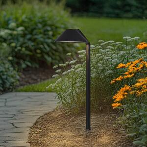 Lindby LED světlo se zemním hrotem Capelo, černé, hliník, výška 77 cm