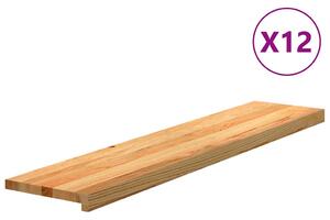 Nášlapy na schody 12 ks světle hnědé 120x25x2 cm masivní dub 3282982