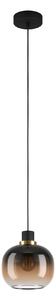 EGLO Závěsné moderní osvětlení OILELLA, 1xE27, 40W, černohnědé kouřové sklo 99614