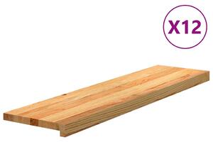 Nášlapy na schody 12 ks světle hnědé 100x25x2 cm masivní dub 3282980