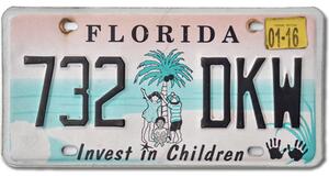 Americká SPZ Florida Invest in Children 732 DKW