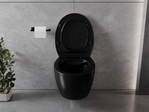 Mexen Egg, závěsná WC mísa Rimless s duroplastovým sedátkem s pomalým zavíráním, černá matná, 30245070
