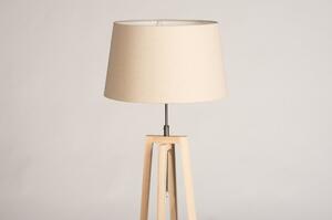 Stojací designová lampa Paola Beige and Natur Wood (LMD)