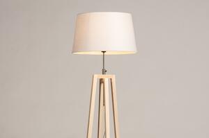 Stojací designová lampa Paola Bianco and Natur Wood (LMD)