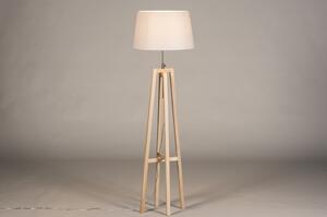 Stojací designová lampa Paola Bianco and Natur Wood (LMD)
