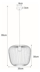 KEJO Závěsné designové osvětlení na lanku ADIOS, 1xE27, 60W, bílé K-4110