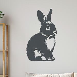Dřevěný obraz Králíka | Rozměry (cm): 23x40 | Zvolte barvu dekoru: Antracitová