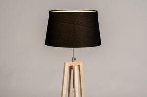 Stojací designová lampa Paola Black and Natur Wood (LMD)