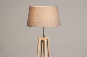 Stojací designová lampa Paola Taupe and Natur Wood (LMD)