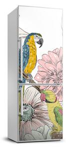 Nálepka fototapeta lednička Papoušci a květiny FridgeStick-70x190-f-110762847