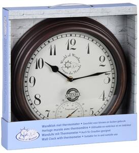 Esschert Design - venkovní hodiny s teploměrem 31 cm