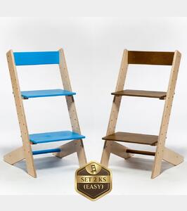 Lucas Wood Style - rostoucí židle EASY LINE zvýhodněný set 2 ks - modrá + kaštan
