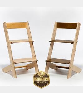 Lucas Wood Style - rostoucí židle EASY LINE zvýhodněný set 2 ks - přírodní + kaštan
