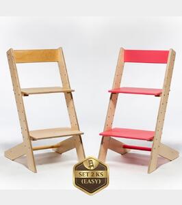 Lucas Wood Style - rostoucí židle EASY LINE zvýhodněný set 2 ks - přírodní + růžová