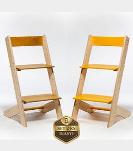 Lucas Wood Style - rostoucí židle EASY LINE zvýhodněný set 2 ks - buk + žlutá