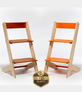 Lucas Wood Style - rostoucí židle EASY LINE zvýhodněný set 2 ks - mahagon + oranžová