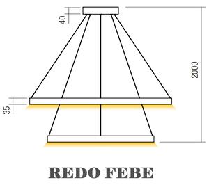Redo FEBE 01-2921 černé závěsné svítidlo na lanku/LED 100W/3000K-4000K
