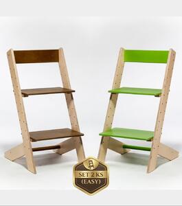 Lucas Wood Style - rostoucí židle EASY LINE zvýhodněný set 2 ks - kaštan + zelená