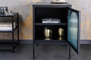 Noční stolek PARIS 60 CM černý vroubkované sklo Nábytek | Ložnice | Noční stolky