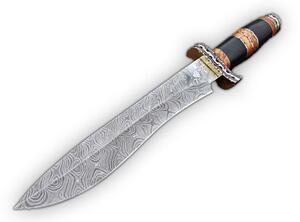 KnifeBoss lovecký damaškový nůž Bowie Bone