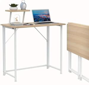 Kancelářský, PC stůl NoBi JANIS, skládací, bílá / dub sonoma