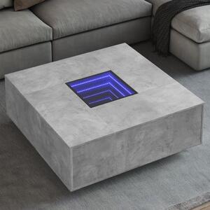 Konferenční stolek s Infinity LED betonově šedý 100x100x40 cm 3284045
