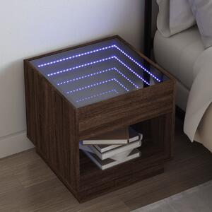 Noční stolek s Infinity LED hnědý dub 50 x 50 x 50 cm 3284090