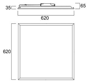 Sylvania Zapuštěný LED panel QUANTUM, bílý, 62 × cm, DALI, 26 W, UGR19, IP54, stmívatelný, Bílá / opál, Pracovna / kancelář, kov, Zapuštěné hranaté