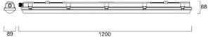 Sylvania LED panelové svítidlo RESISTO, světle šedé, 120 cm, 34 W, 840 IP66, Hliník / šedá / zinek, Plast