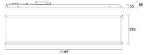Sylvania Zapuštěný LED panel START, bílý, 120 × 30 cm, DALI, 33 W, UGR19, stmívatelný, Bílá / opál, Pracovna / kancelář, kov, Zapuštěné hranaté