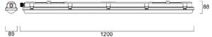 Sylvania LED svítidlo s čidlem RESISTO, šedé, 120 cm, 34 W, 840, IP66, Hliník / šedá / zinek, Plast