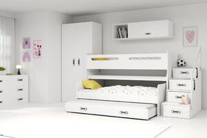 Patrová postel MAX 1, 80x200 cm, bílá/bílá