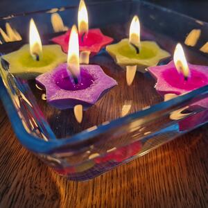 Supeko plovoucí svíčky HVĚZDA 4ks modré odstíny dárková krabička s ozdobou