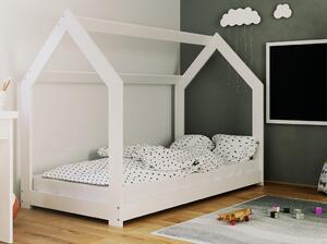 Dětská postel Domek 80x160 cm D2 + rošt ZDARMA - bílá