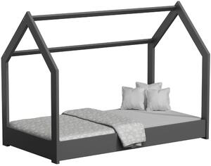 Dětská postel Domek 80x160 cm D1 + rošt ZDARMA - šedá
