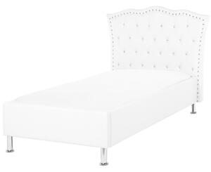 Bílá kožená postel 90x200 cm METZ