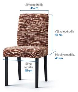 Bielastické potahy UNIVERSO NOVÉ žíhané hnědé židle s opěradlem 2 ks (45 x 45 x 50 cm)