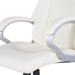 Kožená kancelářská židle bílá TRIUMPH