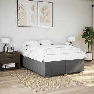 Rám postele bez matrace tmavě šedý 140 x 190 cm textil 3284472