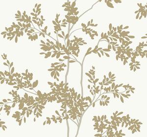 Bílo-zlatá vliesová tapeta s větvičkami, BL1806, Blooms Second Edition Resource Library, York